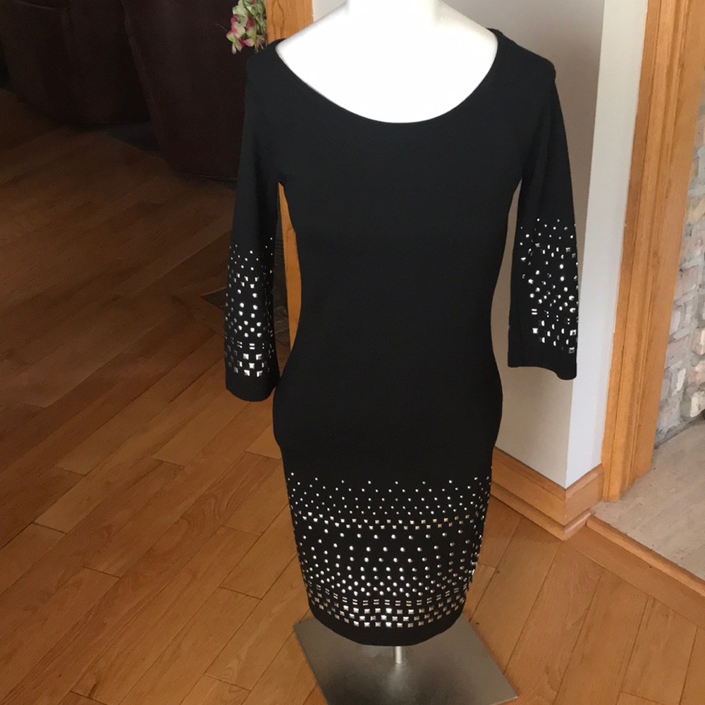 Venus black dress with silver gems